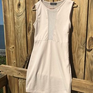 Cream Mesh Back Dress with Mesh Frontal Detail